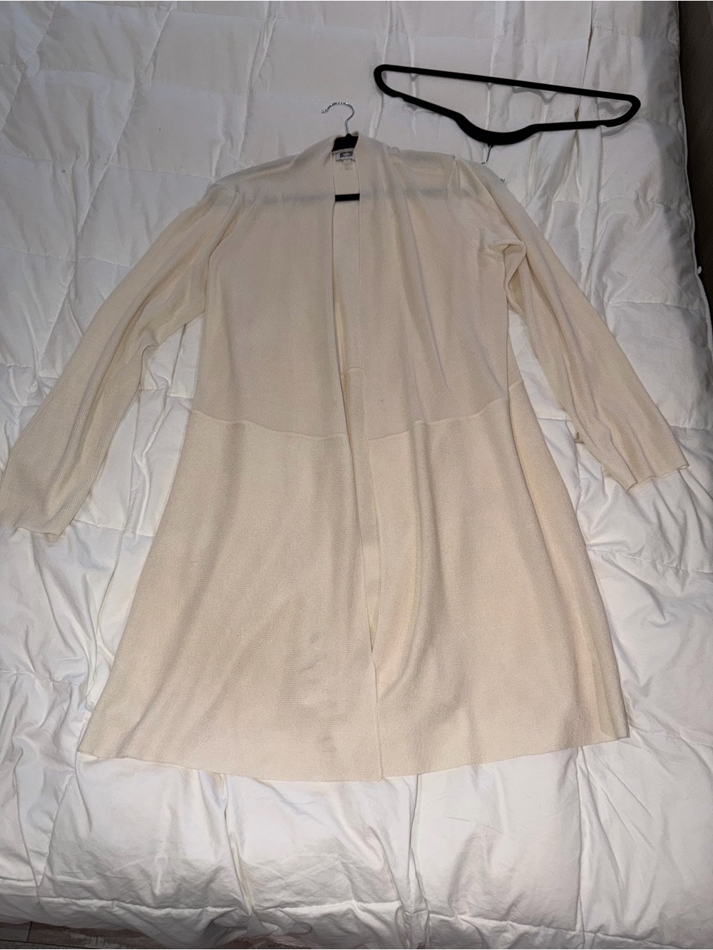 Anne Klein Light Cream Open Front Cardigan